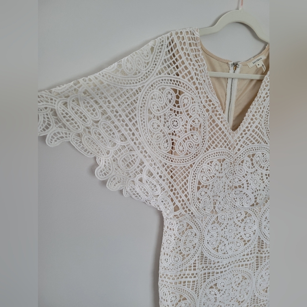Soieblu Lace Dress Cream Sz M - Picture 4 of 10